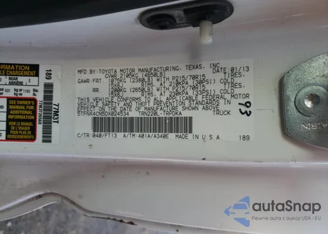 2013 Toyota Tacoma z USA, uszkodzony, nr VIN 5TFNX4CN5DX024534